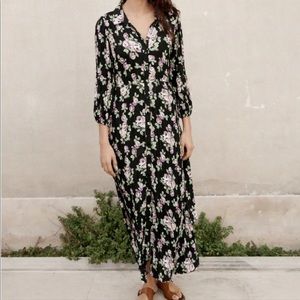 Zara floral maxi dress black Felicia